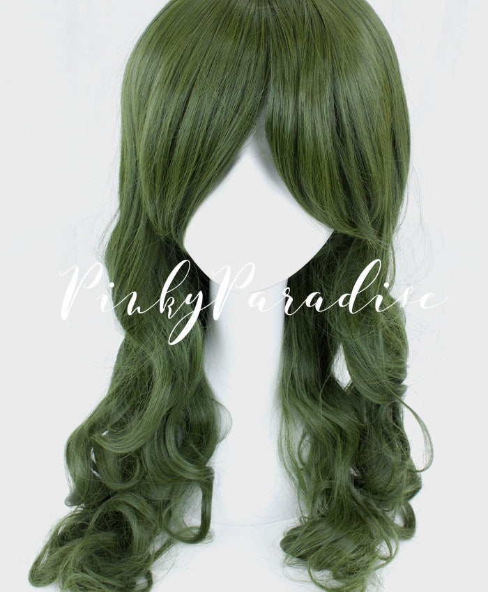 cosplay wig Forest Green Long Wavy 65cm