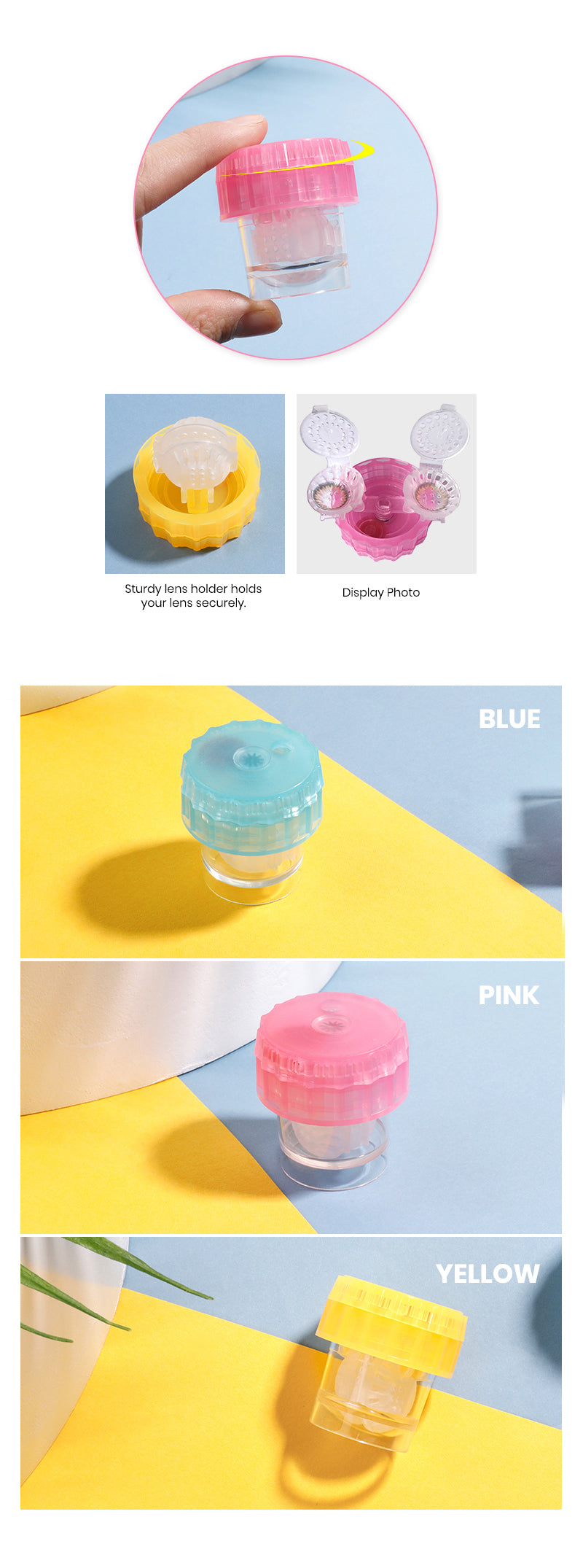 Colorful Contact Lens Cleaner Rotation Cleaning Device