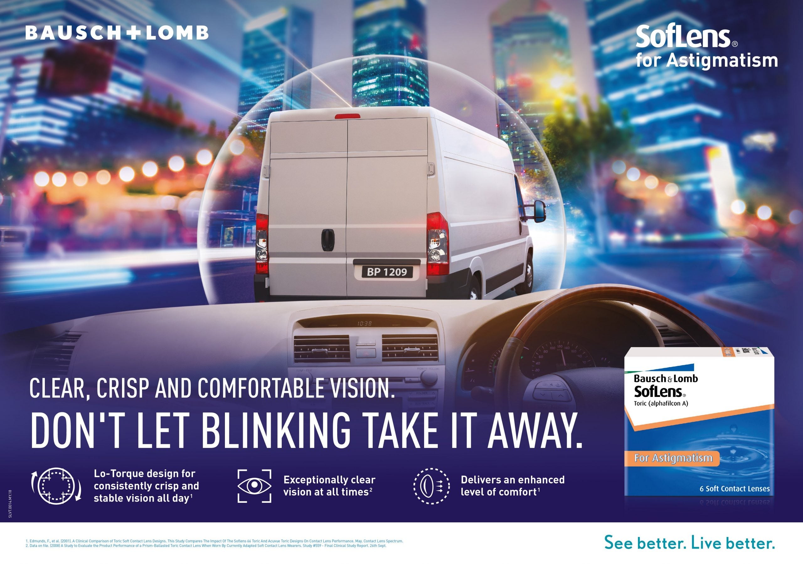 Bausch & Lomb SofLens Toric Monthly Disposable Contacts for Astigmatism