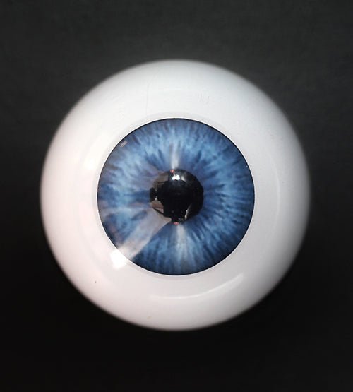 Preview of Uris Poppy Blue natural toric colored contact lenses for astigmatism on light eyes(after)