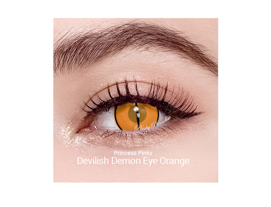 Princess Pinky Devilish Demon Eye Orange close – the devilish cat eye for cosplay and Halloween