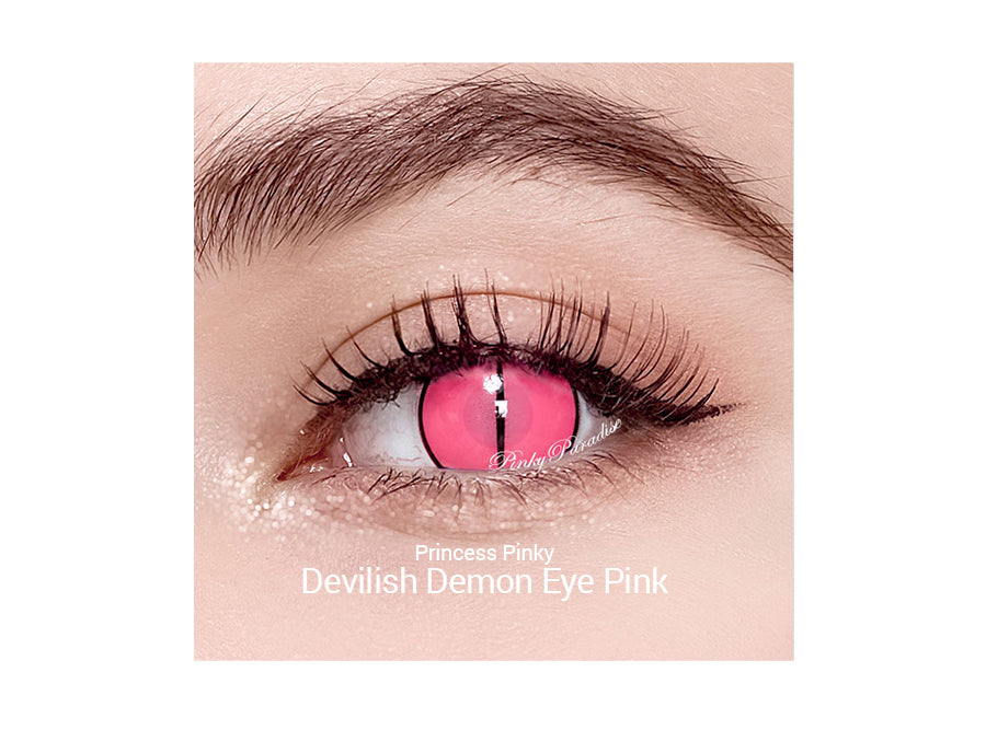 Princess Pinky Devilish Demon Eye Pink close – the devilish cat eye for cosplay and Halloween