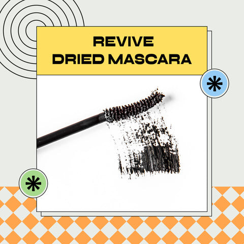 use contact lens solution to revive dried mascara