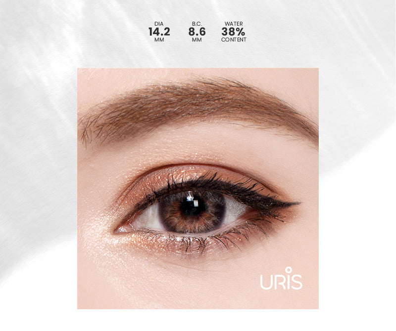 Close up of iris mimicking pattern of Uris Genetic colored contacts