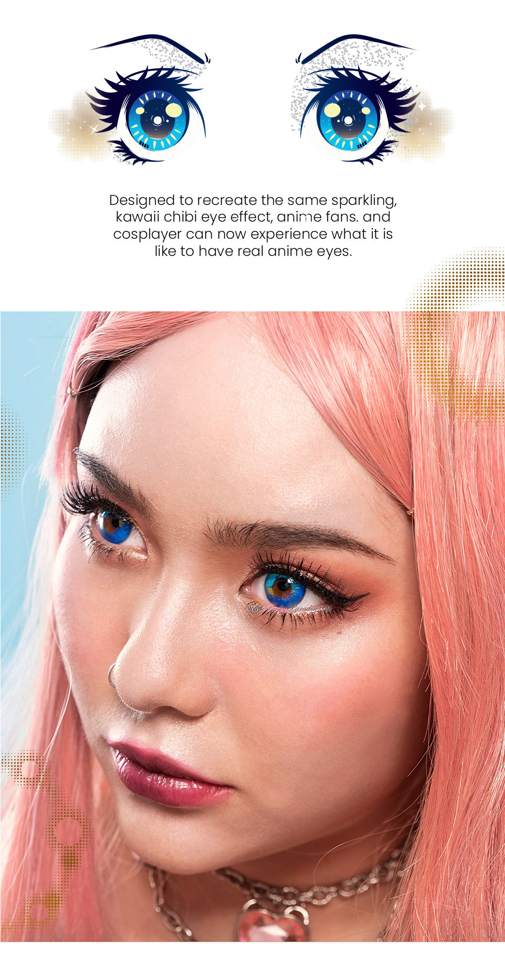 The most anime-like Blue colored contact lenses for cosplay