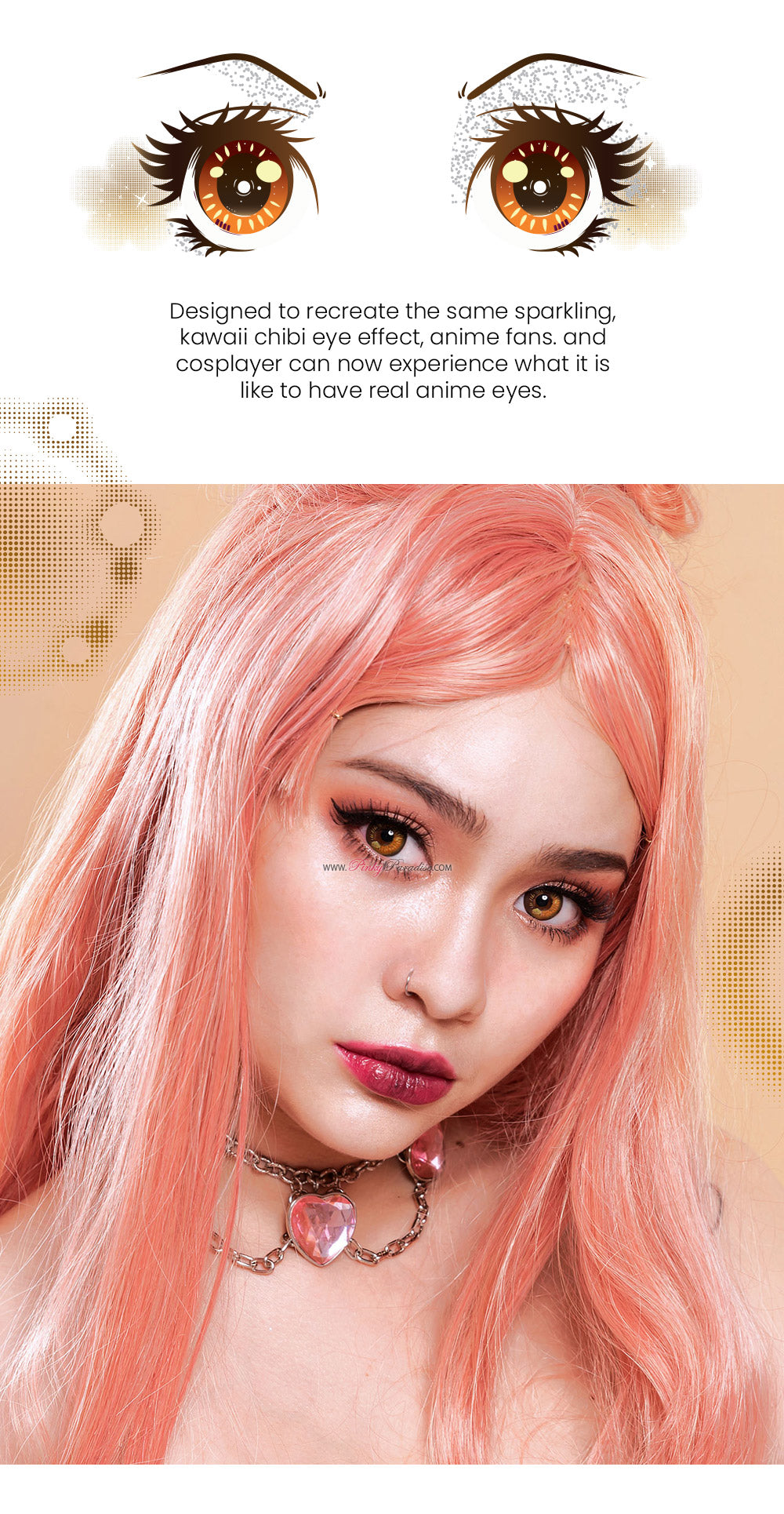 The most anime-like brown colored contact lenses for cosplay