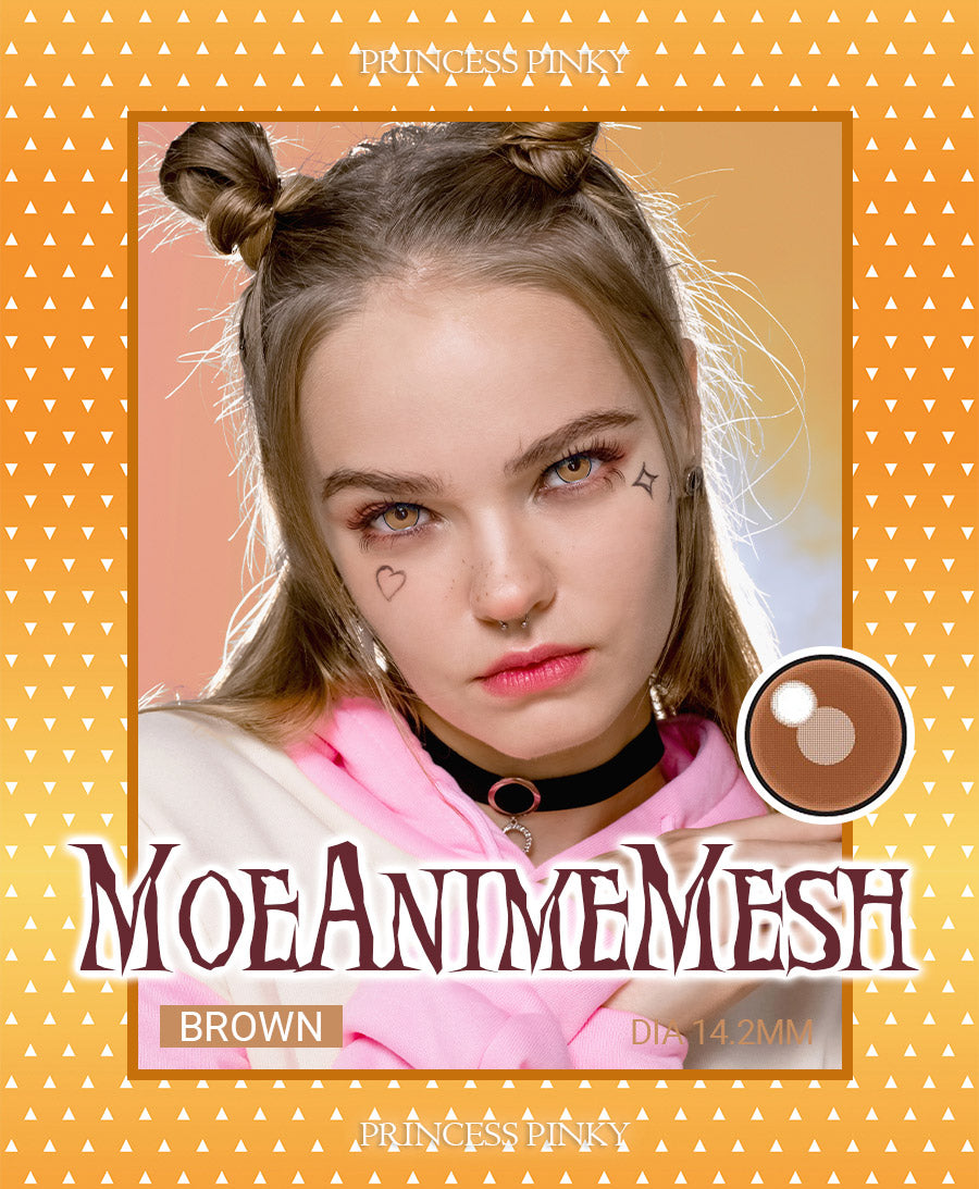 Light brown cosplay mesh colored contacts for anime cosplay