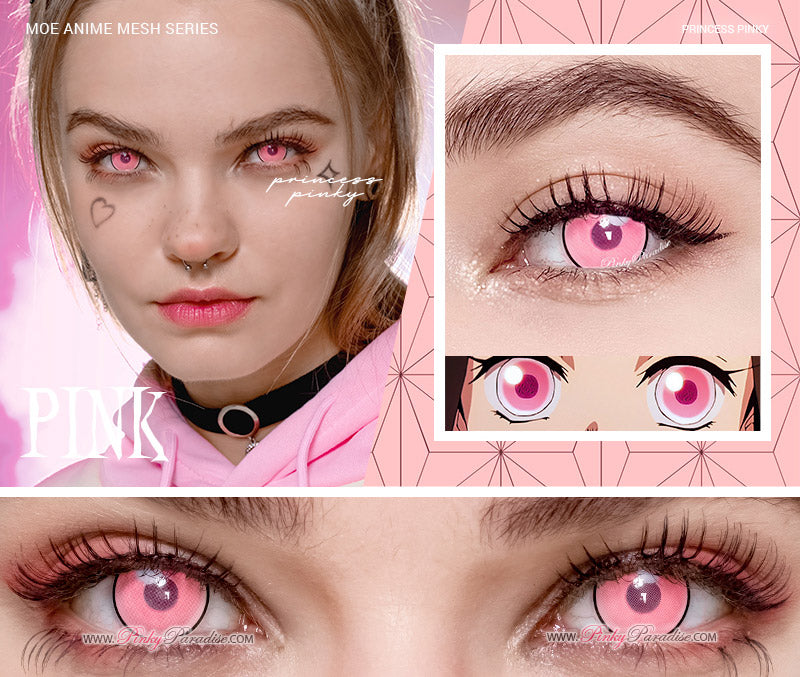 the best bright pale pink colored contacts for anime cosplay