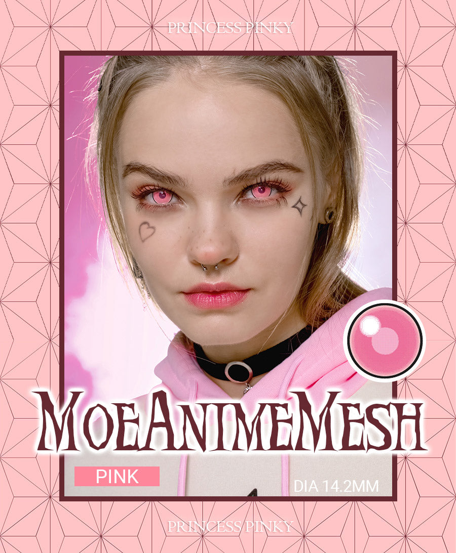 Light pink cosplay mesh colored contacts for anime cosplay