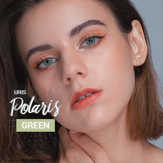 Uris Polaris Green colored contacts close up preview