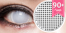 Princess Pinky White Mesh Contacts for Cosplay (Prescription)