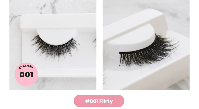 #001 Flirty 3D Faux Mink Lashes Designs Close Up