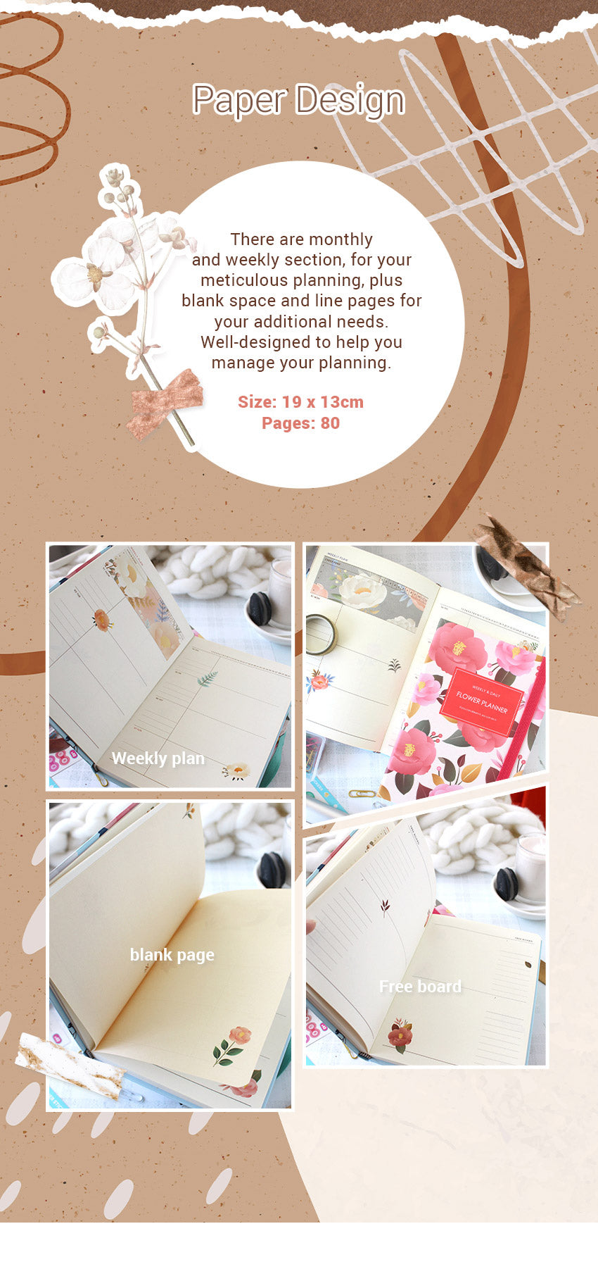 Blossom Flower Planner page design and content