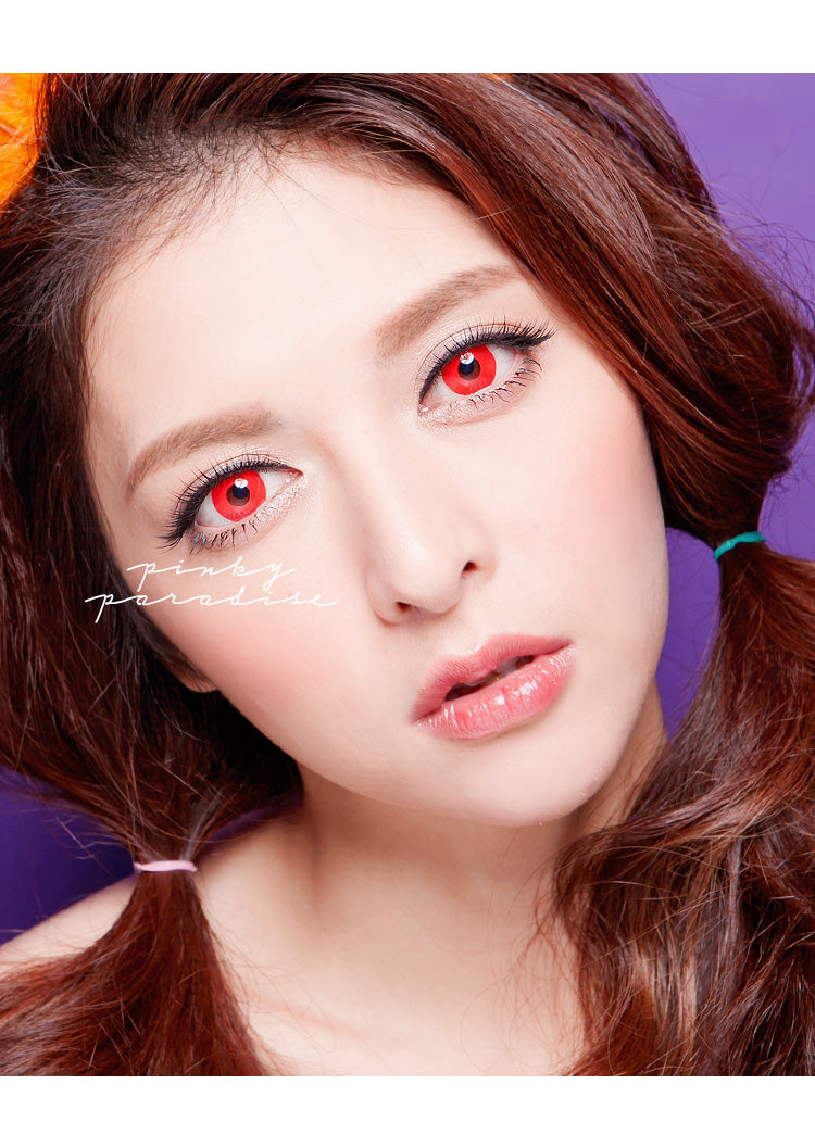 Bloom Red Prescription (12 months) Cosplay Contacts