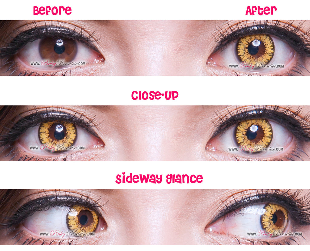 Princess Pinky Twilight Brown Circle Lenses (Colored Contacts) close up