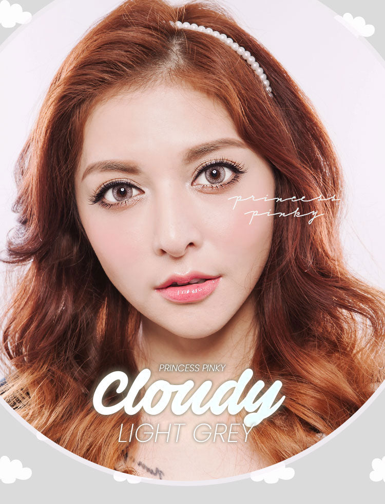 Princess Pinky Cloudy Light Grey Circle Lenses (Colored Contacts)