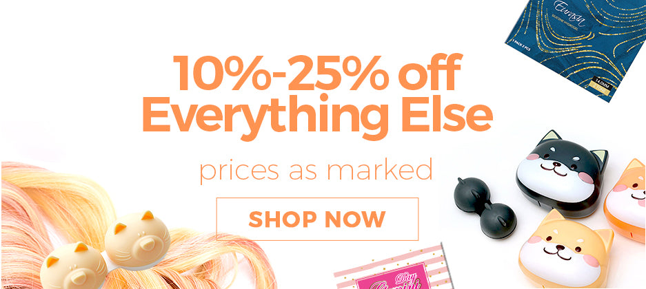 up to 25% off wigs, beauty products, contact lens accessories and more