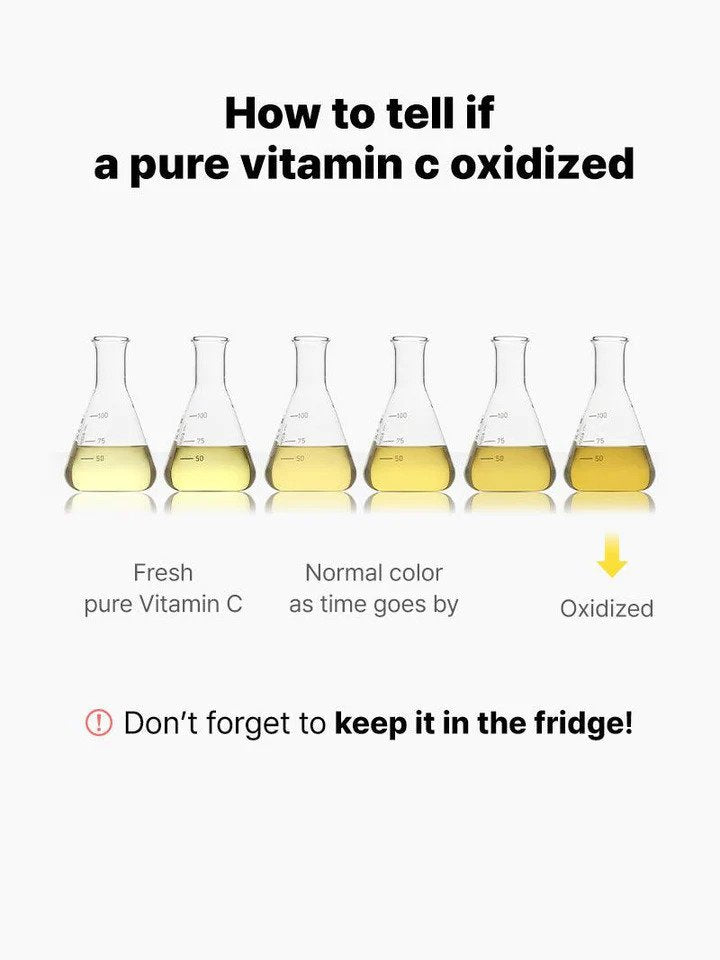 How to tell if pure vitamin c oxidized