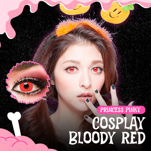 Halloween Prescription Lenses Princess Pinky Cosplay Bloody Red