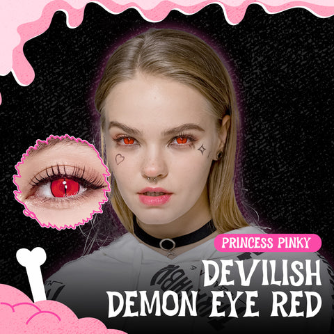 Halloween Prescription Lenses Princess Pinky Devilish Demon Eye Red