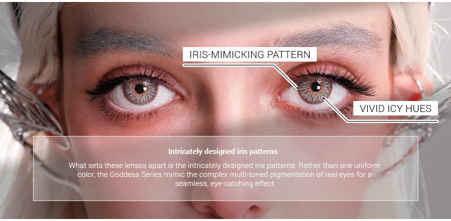 realistic and natural iris brown colored contact lenses with vivid color