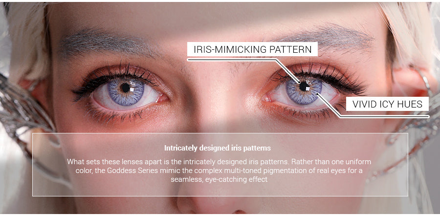 realistic and natural iris violet colored contact lenses with vivid color