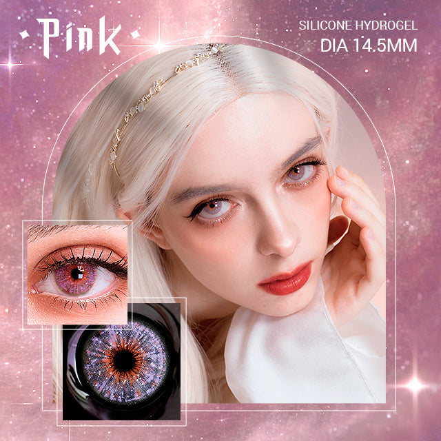The most vibrant yet natural pink nebula colored contacts
