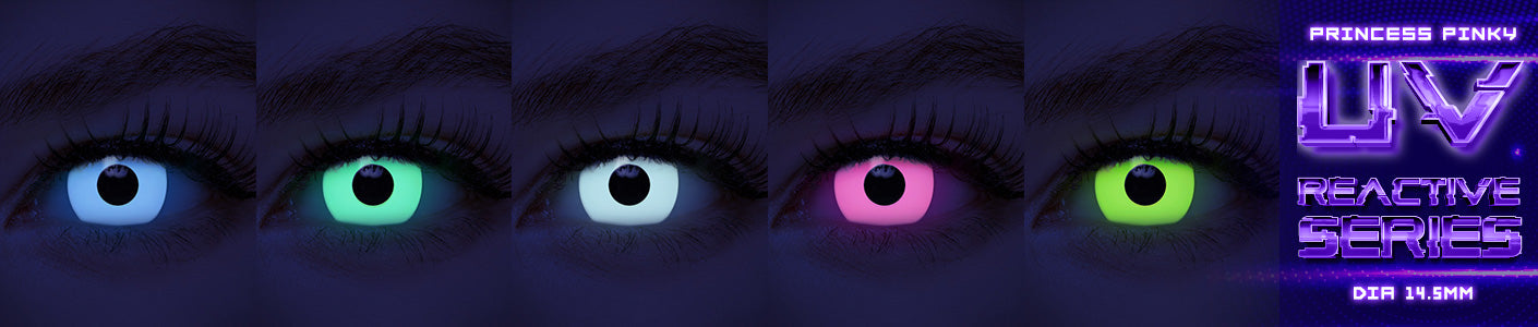 Effect of Princess Pinky Cosplay UV Reactive Series under UV light