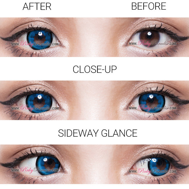 Vassen Cloud Nine Blue Circle Lenses (Colored Contacts) close up