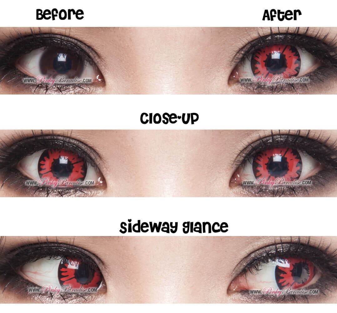 Cosplay Twilight Volturi Vampire contacts beforeafter