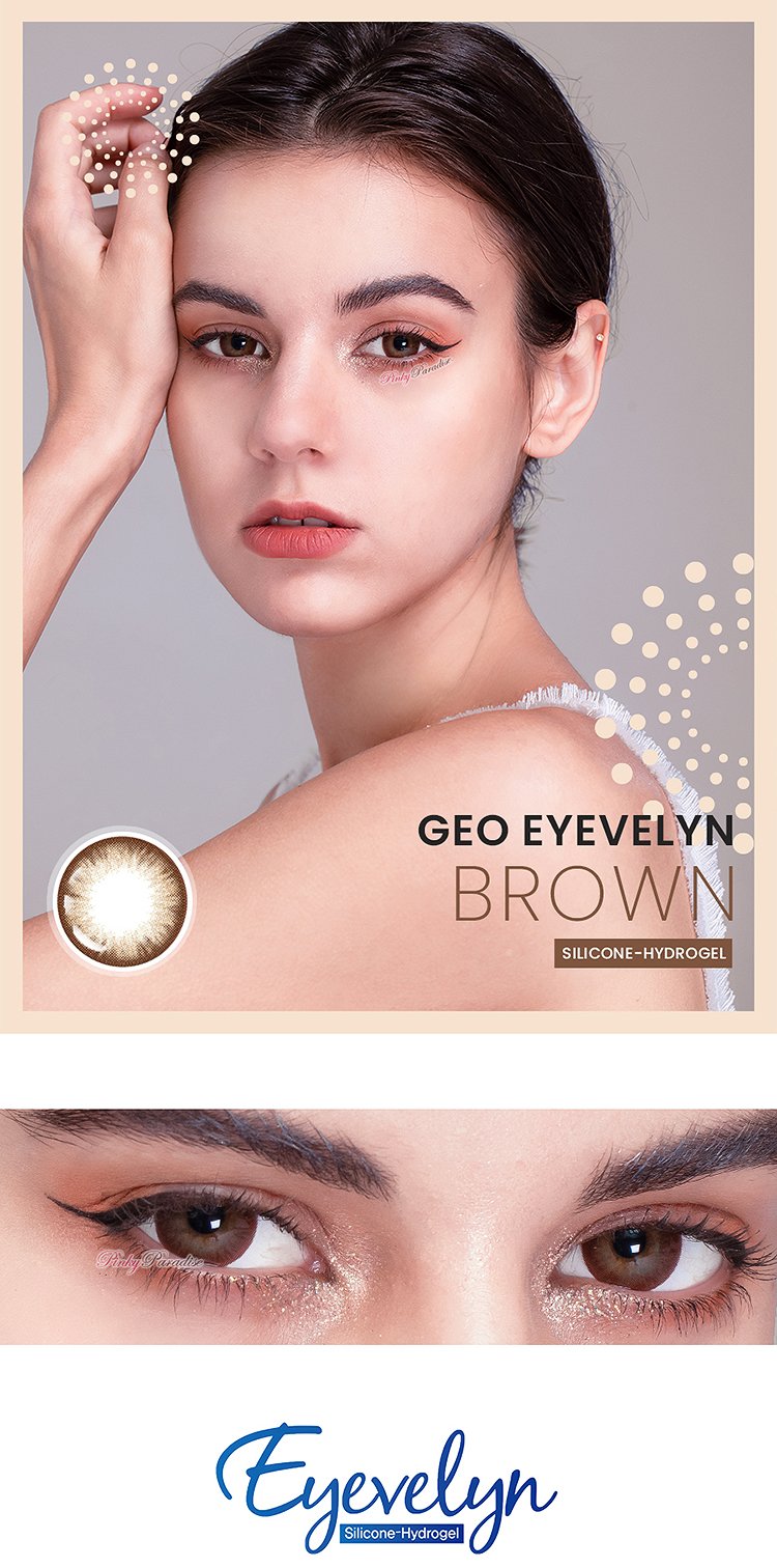 Geo Eyevelyn Silicone Hydrogel Contact Lenses Brown
