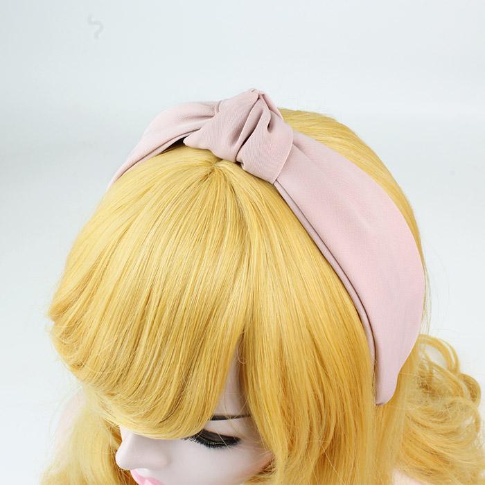 Knotted Bow Headband Pink