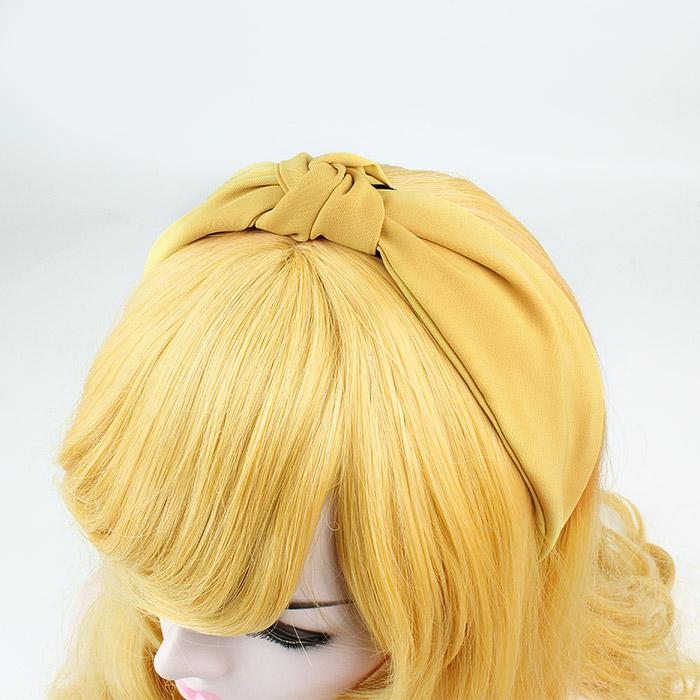 Knotted Bow Headband Yellow