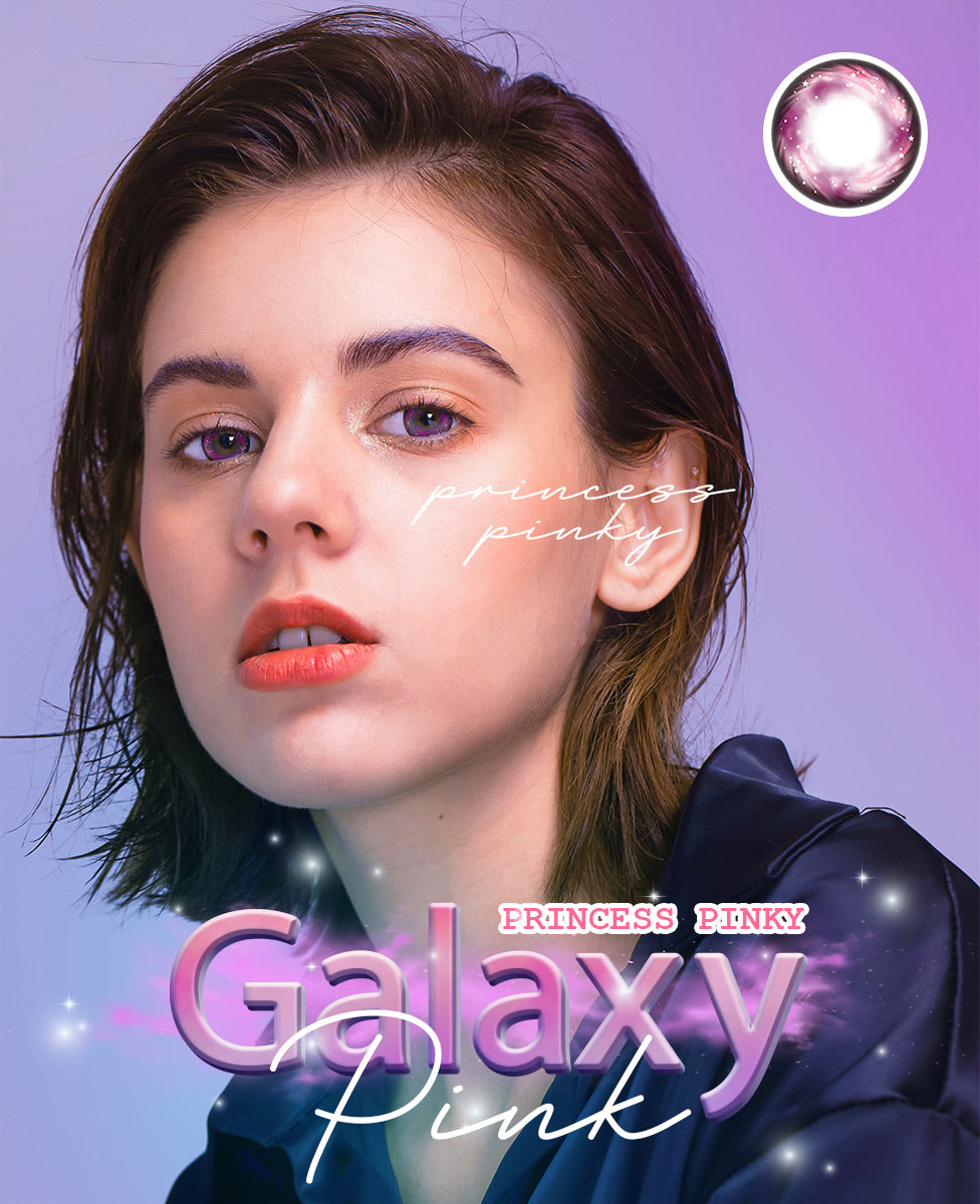 Princess Pinky Galaxy Pink - Cute pink gradient galaxy colored contacts for cosplay 