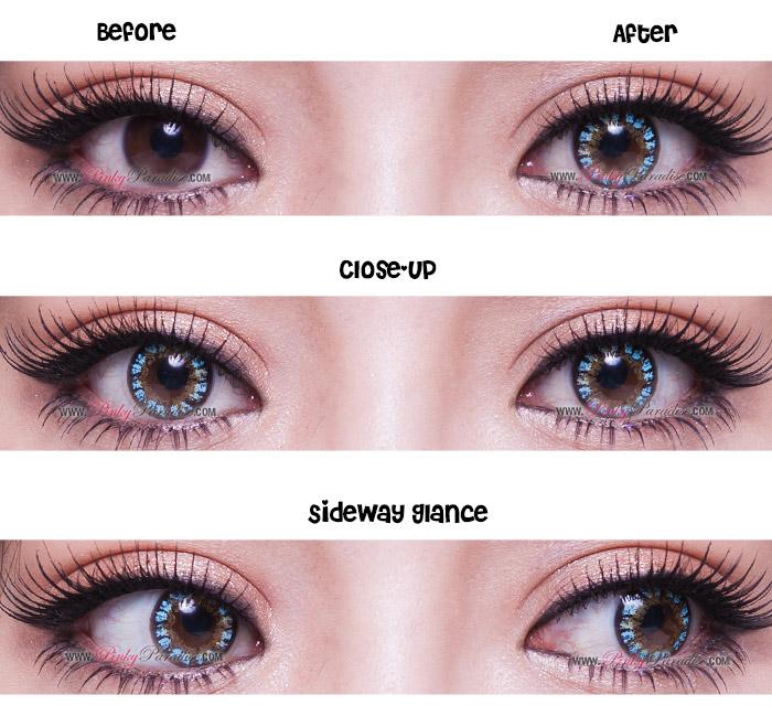 Princess Pinky Twilight Reborn Blue Circle Lenses before after