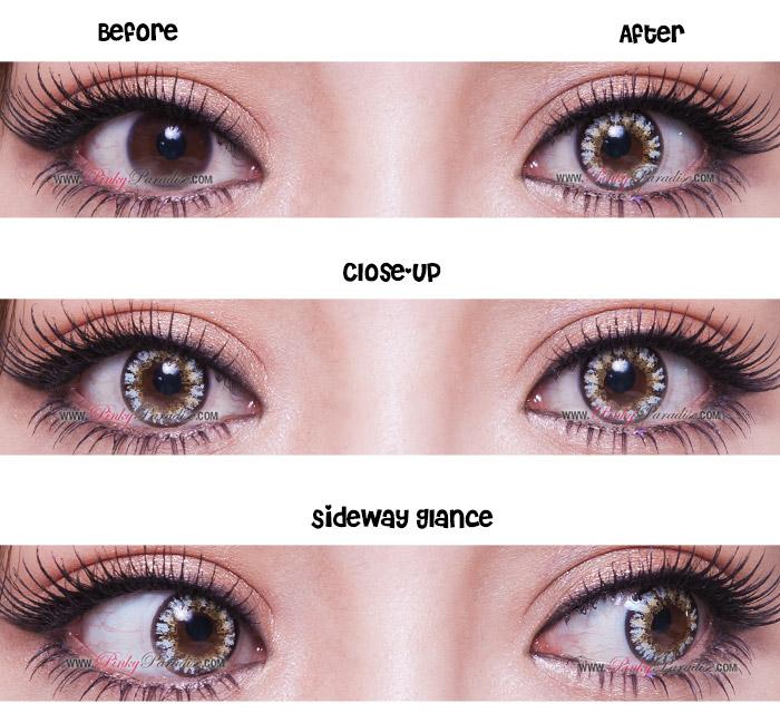 Princess Pinky Twilight Reborn Grey Circle Lenses before after