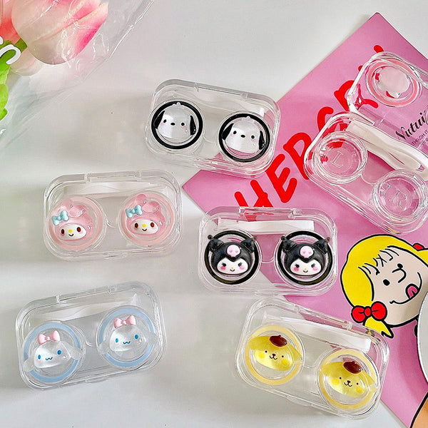 New Pink Peach Clear Visible Contact Lens Case No-Screw Lid Contact Lens  Organizer Colored Contacts Lens Case Travel Organizer - AliExpress