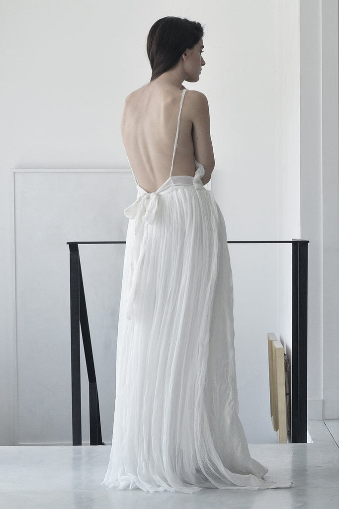 silk maxi dress white
