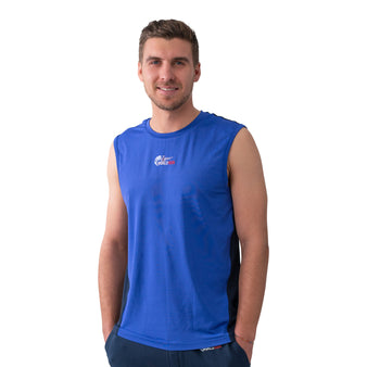 Men's Sleeveless Running Tank Top |  Azure Blue / XL