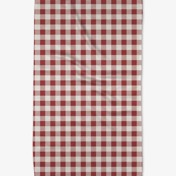 Now Designs Raspberry Berry Red Gingham Checked Tea Towels Set New Rare!