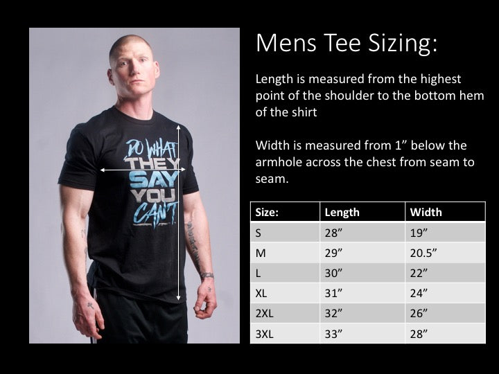 Mens Tee Sizing