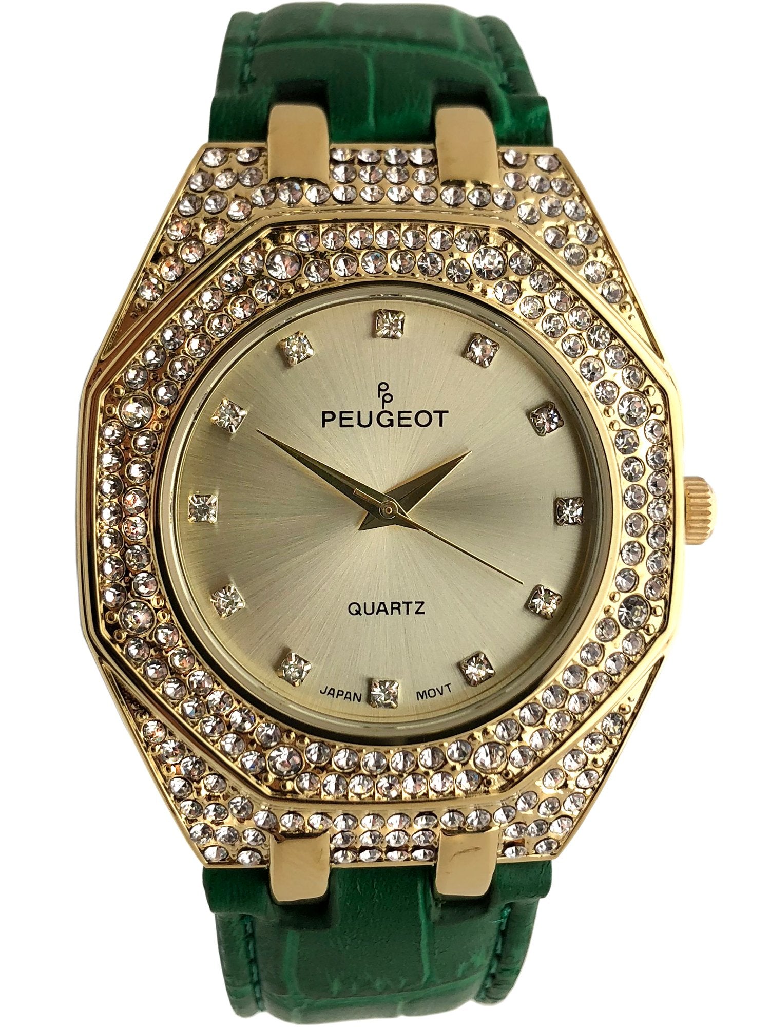 Women's Peugeot Interchangeable Bezel Champagne Dial Watch Set - Gold