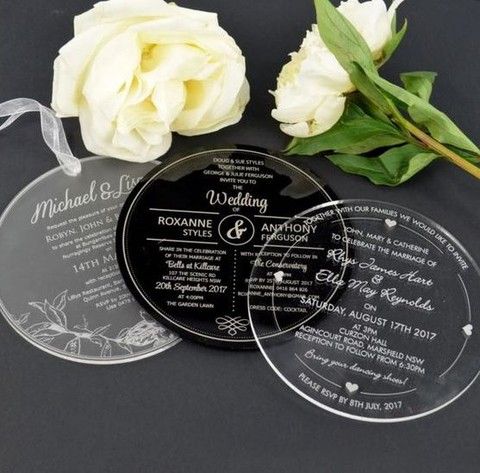 Round Acrylic Wedding Invitations