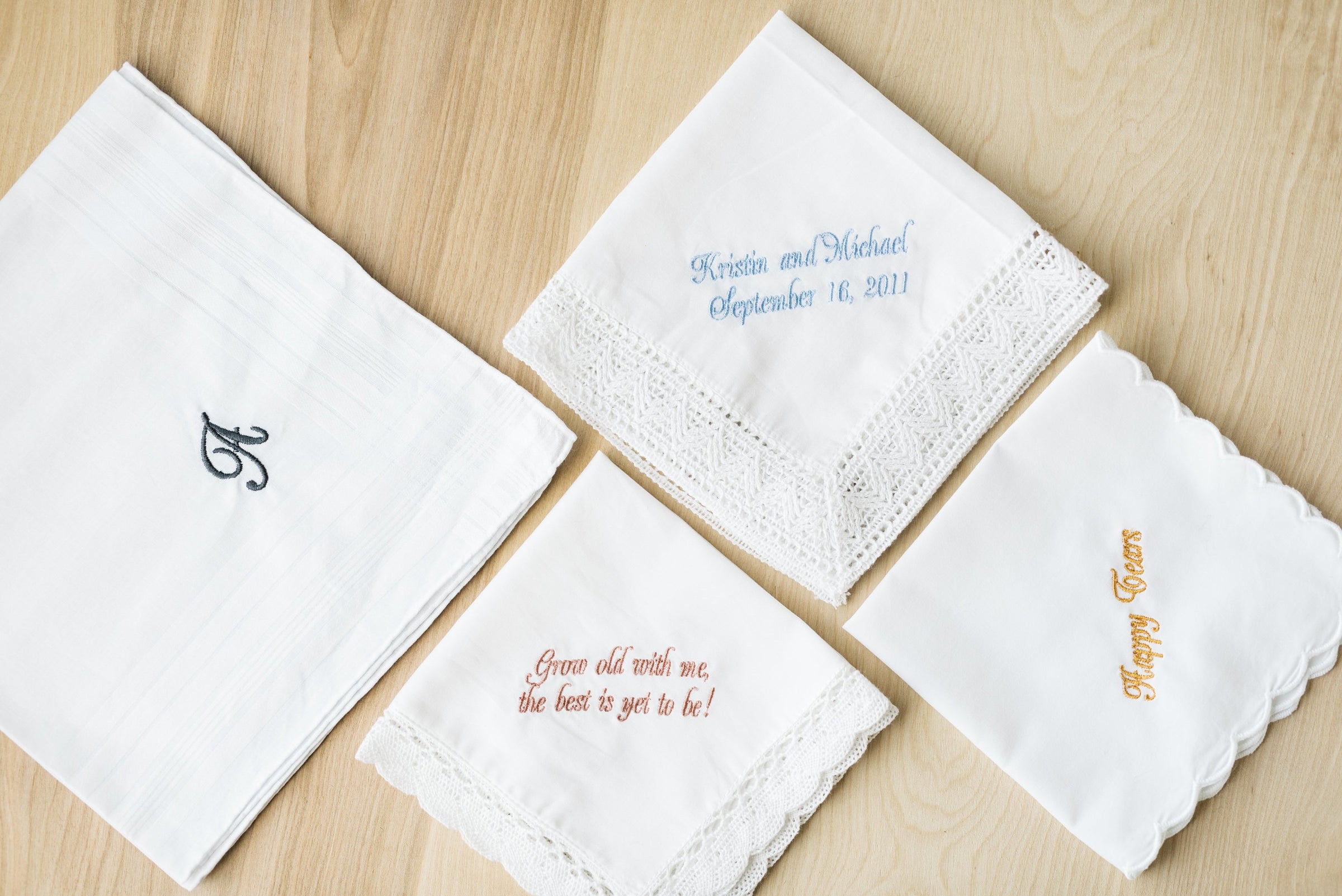 handkerchief initial embroidered