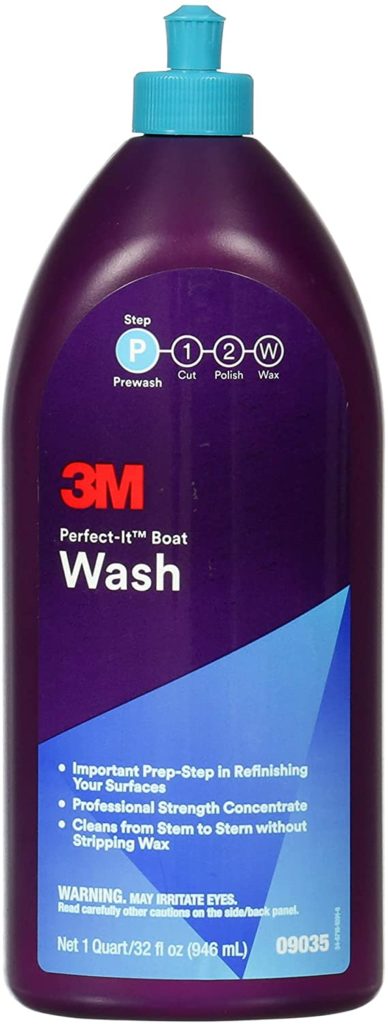 3M Perfect-It Boat Wash, 09035, 1 Quart, Professional Strength Concentrated Formula, Gentle Clean, Safe for Gelcoat, Paint, Fiberglass, Metals, Boats and...