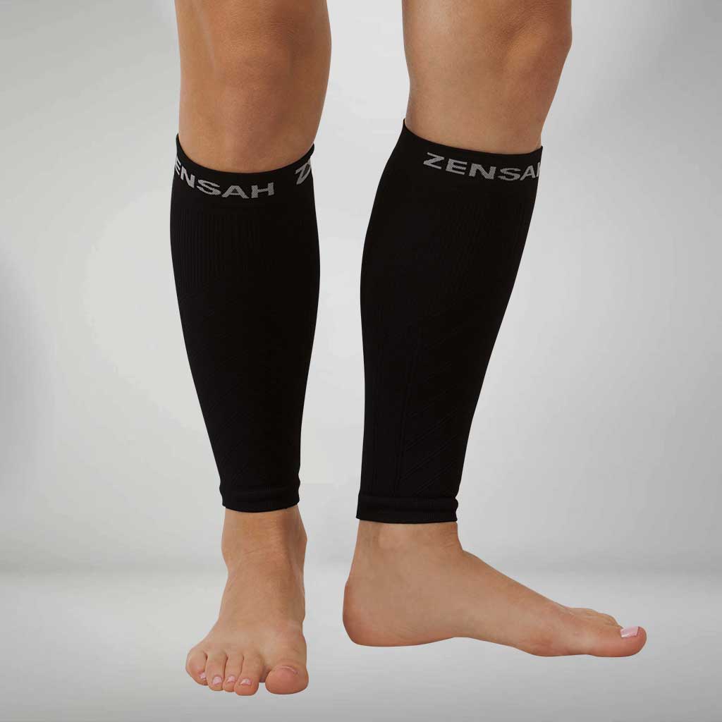 Zensah Full Leg Compression Sleeve Basketball (X-Large, Black