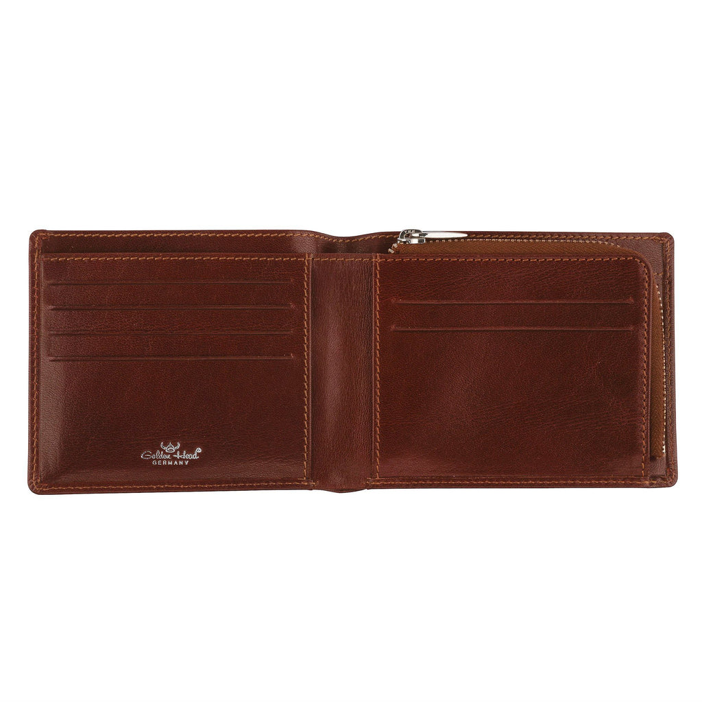 Golden Head Colorado Billfold Leather Wallet with Zipped Coin Pouch, T ...