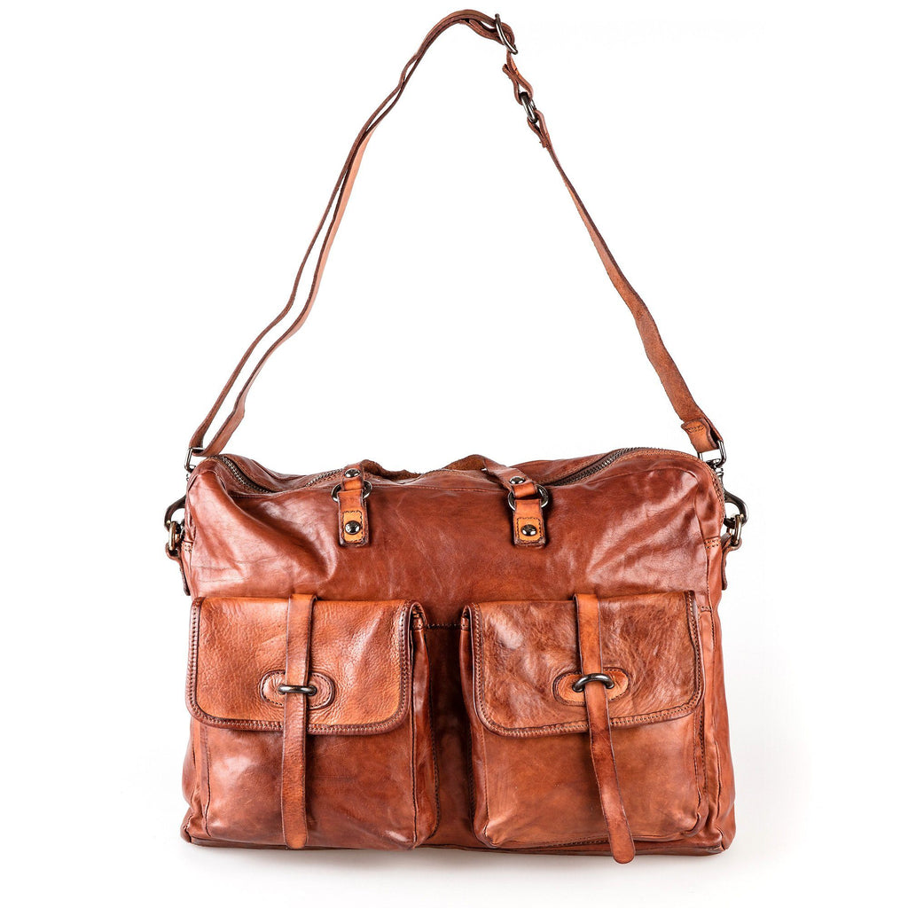Campomaggi Italian Leather Messenger Bag, Cognac — Fendrihan