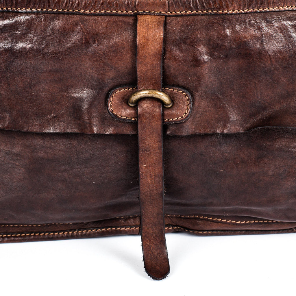 Campomaggi C1278 Italian Leather Messenger Bag, Dark Brown — Fendrihan
