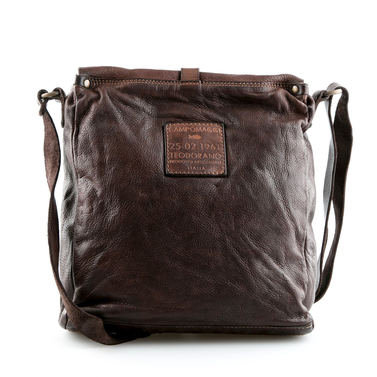 Campomaggi C1527 Italian Leather Shoulder Bag, Dark Brown - Fendrihan